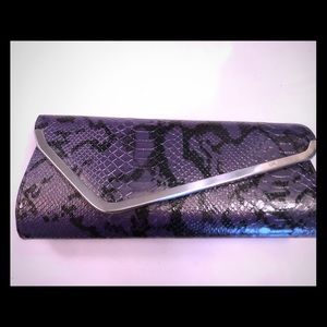 Kenneth Cole Unlisted Purple Snakeskin Clutch